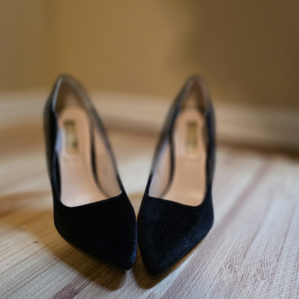 Signature Black Suede Heels
